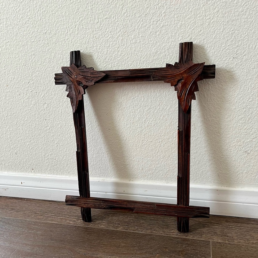 Rustic Wood Criss Cross Picture Frame Wall Hanging Decor 12/14 Inches